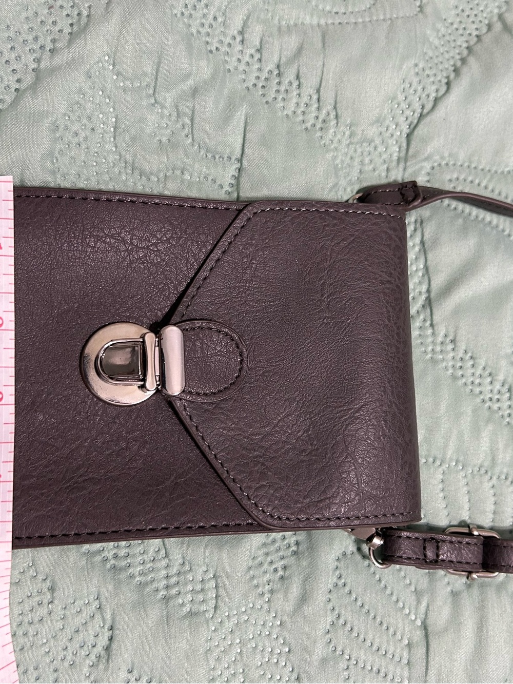 NWOT GRAY Crossbody Bag with clear pocket for phone